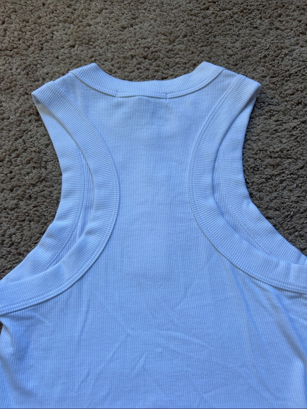 Joah Brown White Ribbed Crop Tank - Picture 6 of 6